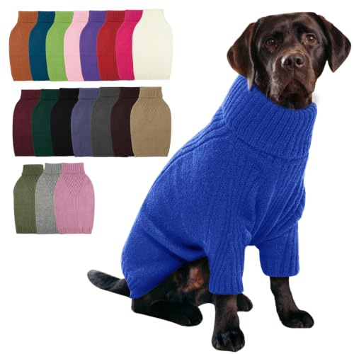 IECOii Hundepullover,Sweater für Hunde,Hundepullover für Kleine Mittelgroße große Hunde,Warm Rollkragen Hunde Pullover,Winter Hundebekleidung for Französische Bulldogge,Labrador,Deutscher Schäferhund