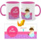 Taza Personalizada Infantil de plástico Foto Texto Diseño Personalizado Desayunos Originales Regalo Original Resistente Lavavajillas Regalo Impresión de Calidad Descuento Por Cantidad (ROSA)