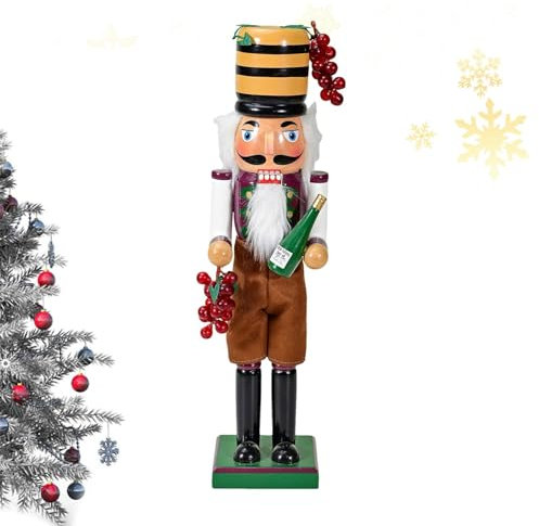 Samuliy Casse-Noisette à Vin,Figurines Casse-Noisette - Casse-Noisette de vigneron de Noël de 14 Pouces - Casse-Noisette Traditionnel, en Bois, décoratif, Classique pour vigneron pour Salle à Manger