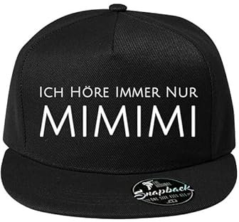 DELUNO Ich höre Immer nur mimimi Baumwolle Baseball Cap Basecap Unisex Kappen Sport Reisen Style Kappe Mütze Schwarz (Cap-440-Schwarz)