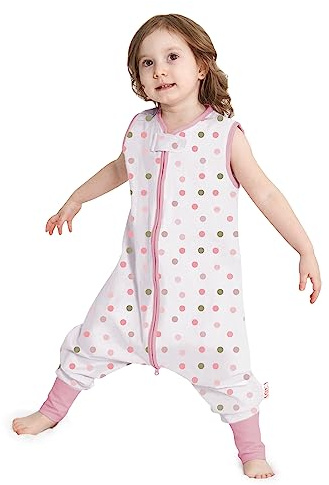 Baby Schlafsack Sommer mit Füßen 0.5 Tog 100% Baumwolle Kinder Sommerschlafsack für Jungen und Mädchen
