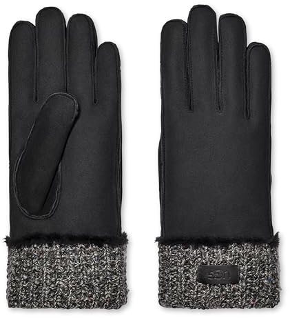 UGG Herren-Handschuhe aus Schaffell, gestrickt, Schwarz, Large/X-Large