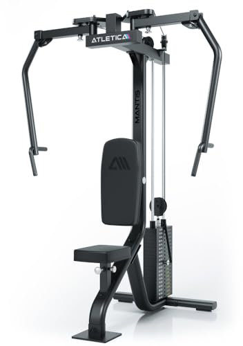 ATLETICA Mantis Butterfly & Reverse Combo | Weight Stack | 95kg Gewichtsblock | 2-in-1-Gerät für Brust, Schultern und Rücken | Verschiedene Griffpositionen