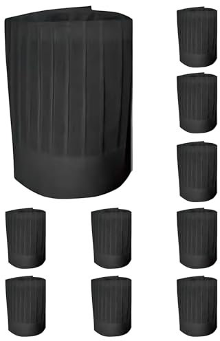 Victory KAIXUAN – GORRO DESECHABLE – GORRO DE COCINA CHEF AJUSTABLE – GORRO COCINA TUBULAR – GORRO CHEF EN TST (TEJIDO SIN TEJER) – SERIE 916 – PACK* 10 PCS (10, Negro -1)