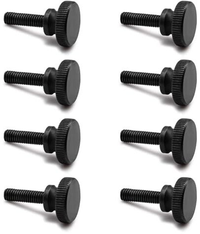 Rändelschraube, 8 Stück Schrauben, M6 × 20 mm Hohe Rändelschrauben,Flache Rändelschrauben, für Mechanische Geräte, Instrumentierung, Haushaltsgeräte,Schwarz