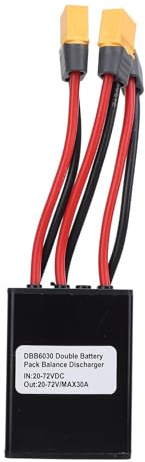 POENVFPO Electric Bike Dual Battery Discharge Converter, 20A 30A 40A 24 to 72VDC Dual Battery Pack Switch Balancer with Plug for 250 to 3000W Motor (30A)