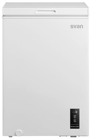 Svan Congelador Horizontal Blanco SCH1002EDC. Capacidad 99 Litros, 4 Star, Modo Super Congelación, Tecnología Cíclica, Puerta Abatible, Bajo Nivel Sonoro, Eficiencia Energética Clase E