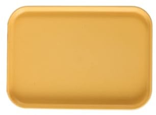 Rectangular Storage Tray 30.5cmx22cmx1.5cm Plastic Organizer Plate Decorative Storage Tray for Home Hotel Restaurant Organizer, Yellow