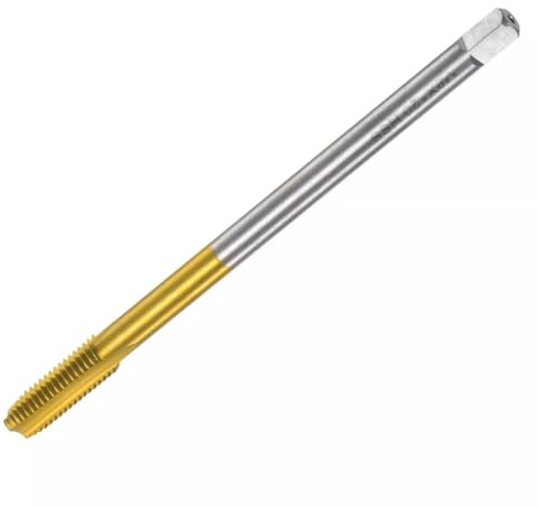 ZYNCUE Taraud à filetage métrique M8 x 125 120 mm de long en acier rapide avec revêtement Ti pour taraudage à la machine