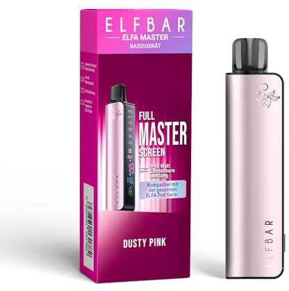 Elfbar Elfa Master – 850 mAh Profi Vape Basisgerät, kompatibel: Elfa & Lost Mary Pods, Display, regelbare Leistung - Kein Liquid, kein Nikotin enthalten - verschiedene Farben (Dusty Pink)