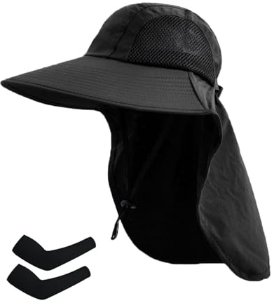 Rosoz Sonnenhut Herren UPF 50+ UV Schutz Wanderhut Damen Quick Dry Anglerhut mit Nackenschutz Atmungsaktives Mesh Fischerhut Camping Reisen Strand