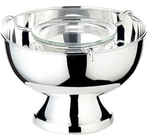 EDZARD Kaviarschale Palma mit Glaseinsatz, schwerversilbert, Durchmesser 19 cm