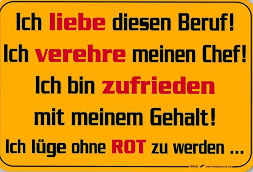 Witziges Schild - Ich liebe diesen Beruf - 309280-30 x 20 cm - Arbeit Job Chef