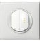Legrand Double interrupteur, 2 voies, Bouton poussoir, Manuel, Noir, IP44