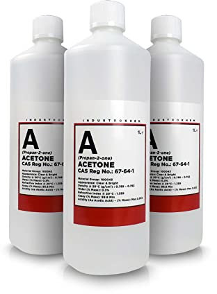 Pure Acetone 3 x 1L Acrylic Nail Polish Remover 99.8% IDK