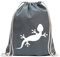 Kiwistar - Turnbeutel - stahlgrau - Gecko Motiv 2 - Fun Rucksack Sport Beutel Gymsack Baumwolle mit Ziehgurt