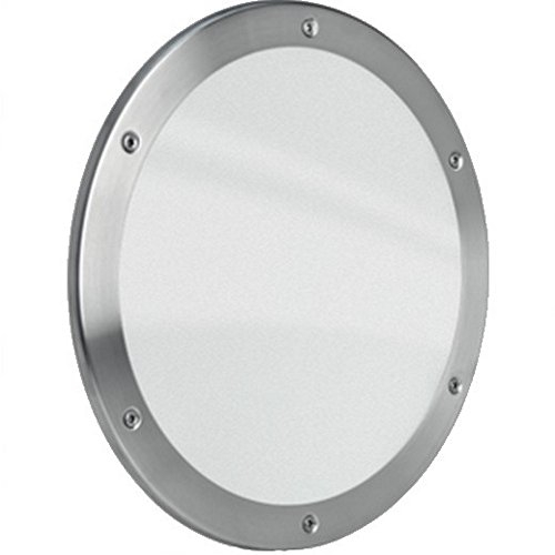 Bullaugen Fenster aus Edelstahl oder Aluminium in Silber/Schwarz mit klarer oder matter Glasscheibe (Modell: B5000 Edelstahl, ⌀ 30cm - Glas Matt)