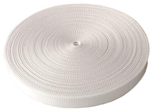 Schnoschi Gurtband Polypropylen 10 Meter lang – viele Verschiedene Breiten und Farben 10mm 15mm 20mm 25mm 30mm 40mm 50 mm (weiß, 15 mm)