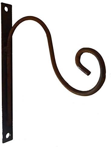 LB H&F Wandhaken Haken für Blumenampel Blumentopf Rost 22,5x17,5 Laternenhaken Eisenhaken Blumen-Haken (Haken Blumenampel ROST)