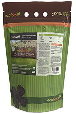 CULTIVERS Abono Césped Ecológico de 5 Kg. Fertilizante de Origen Vegetal 100% Orgánico y Vegano Granulado de Liberación Lenta y Controlada con NPK 8-1-5+74% M.O. y Ác. Húmicos