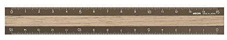 Lineal, 15 cm, Holz, Braun