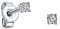 Miore Ohrringe Damen 0.05 Ct Solitär Diamant runde Ohrstecker aus Weißgold 9 Karat / 375 Gold, Ohrschmuck
