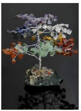 Arbre avec pierres 7 chakras base de minéral 18 cm Sodalita Améthyste Arneola Drusa