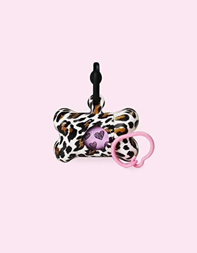 United Pets Bon Ton Nano Jungle Dispenser/Kotbeutelspender für kleine Hunde, insklusive 10 biologisch abbaubare Tüten, Leoparden-Muster, Weiß/Braun/Schwarz