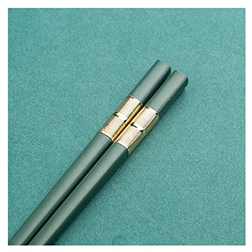 YWJFASHION 5pair rutschfeste Essstäbchen Nizza Geschenk Reine Farbe Chinesische Stil Wiederverwendbare Küche GadgetShandmade Geschirr (Farbe : Dark Green 1 Pair)