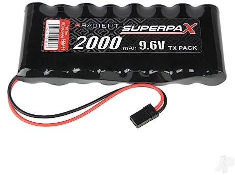 Radient NiMH Battery 9.6V 2000mAh AA Flat, Tx, JR Plug