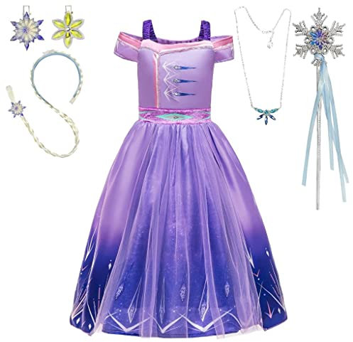 Lito Angels Déguisement Robe Violette Princesse Elsa Reine des Neiges 2 Costume et Accessories Enfant Filles, Taille 2-3 Ans