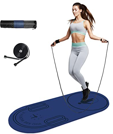 LaiEr Tapis de corde à sauter, tapis d'exercice de fitness, protection des genoux, absorption des chocs, tapis de corde à sauter, antidérapant, pour la maison et la salle de sport (140 x 62 x 8 mm)