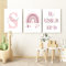 Pandawal Kinderzimmer Bilder mit Spruch und Name Regenbogen 3er Poster- Set für Mädchen und Junge Wandbilder (Regenbogen Rain)