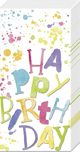 IHR Ideal Home Range - Pocket Tissues Birthday Splashes 1 Packet of 10 Individual 4-Ply Pocket Tissues 21 cm x 21 cm / 8 inch x 8 inch