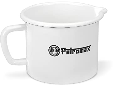 Petromax Casserole à lait émaillée noire (1400 ml), robuste et résistante aux rayures, graduation intégrée, aide au versement, convient à tous les types de cuisinières et foyers, facile à nettoyer