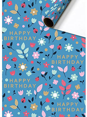 Stewo Geschenkpapier Benice blau Geburtstag 1 Rolle 70 x 200 cm