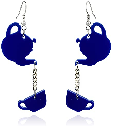 QUPENGXU Distinctive Teapot Drop Dangle Earrings Individual Acrylic water bottle Funny Dangle Earrings For Women, Acrylic