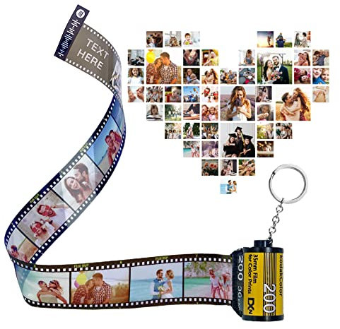 Filmrolle Schlüsselanhänger mit bunter Fotofilmrolle, Fotofilm schlüsselanhänger, Personalisierte Filmrolle Schlüsselanhänger, Einzigartiges Geschenk für Weihnachten, Geburtstag, Thanksgiving