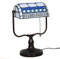 AIBOTY 10-Zoll-Schirm Kleine Tischlampe Vintage Tiffany-Stil Rot Blau Glasmalerei Bankerlampe, Schlafzimmer-Nachtleselampe mit Zugschnurschalter,Blau