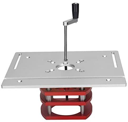 Router Lift Kit Manuelles Heben Router Lift System Kit Router Table Saw Insert Grundplatte für Routerplatten und Liftsysteme (Silber)