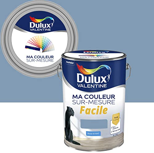 Ma Couleur Sur-mesure par Dulux Valentine – Peinture Intérieure Murs, Plafonds, Boiseries - Facile à appliquer - Mat Bleu Vintage 5 L