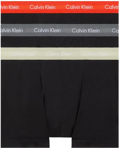 Calvin Klein Men’s 3 Pack Trunks, Black (B- Cher Ks, Eiffle Twr, Moss Gr Wbs), S