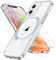 ORETECH Coque pour iPhone 12/12 Pro avec 2 Verre Trempé Protection écran, Etui Transparente Arrière Antichoc Coque Magnétique pour iPhone 12 Compatible Mag-Safe 6.1 Transparent