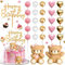 Oneroomone 28 Stück Teddybär Tortendeko für Geburtstag, Mädchen, Kugeln für Selbstgemachte Kuchendekorationen, Hochzeiten, Jubiläen, Babypartys
