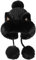 Malaxlx Damen Wintermütze Schwarz Katzenohren Peruanische Mütze Strickmütze Warme Winter Beanie Mütze Fellmütze Pelzmütze Bommelmütze Plüsch Ohrenklappe Mütze