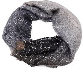 QUEEN HELENA Warmer Winterschal mit Strass Damen SC22-4 Schwarz, Einheitsgröße