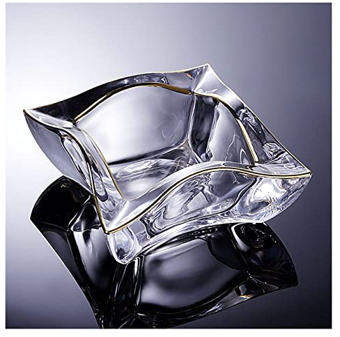 avec un cendrier en céramique, Cendrier for cigarettes Cendrier en verre transparent effet cristal coupé cendrier for cigarettes cigares salon bureau bar décoration intérieure extérieure portable déco