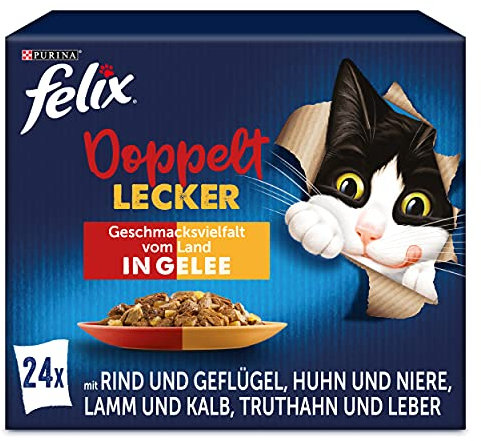 PURINA FELIX So gut wie es aussieht Gemischte Vielfalt in Gelee Katzennassfutter Portionsbeutel, 120 x 85 g