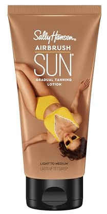 Sally Hansen Airbrush Legs Selbstbräunungslotion, Sun Gradual Tanning Lotion, Light to Medium, 175 ml