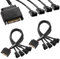 KUOQIY 2 Piezas Cable Adaptador de SATA a Ventiladores, Cable Adaptador de Alimentación para Ventilador de Refrigeración de 15 Pines SATA a 4 x 3 Pines / 4 Pines PMW 12 V